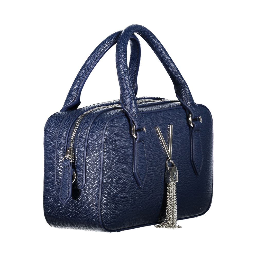 Mario Valentino Blue Polyethylene Women Handbag with elegant handles and glossy finish.