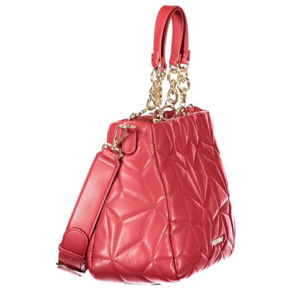 Mario Valentino Red Polyethylene Women Handbag with chain handles and adjustable strap