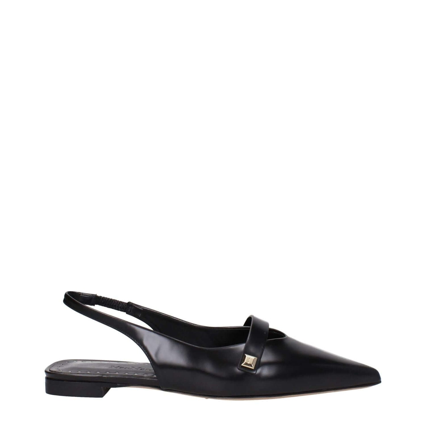 Max Mara Black Leather Ballet Flats