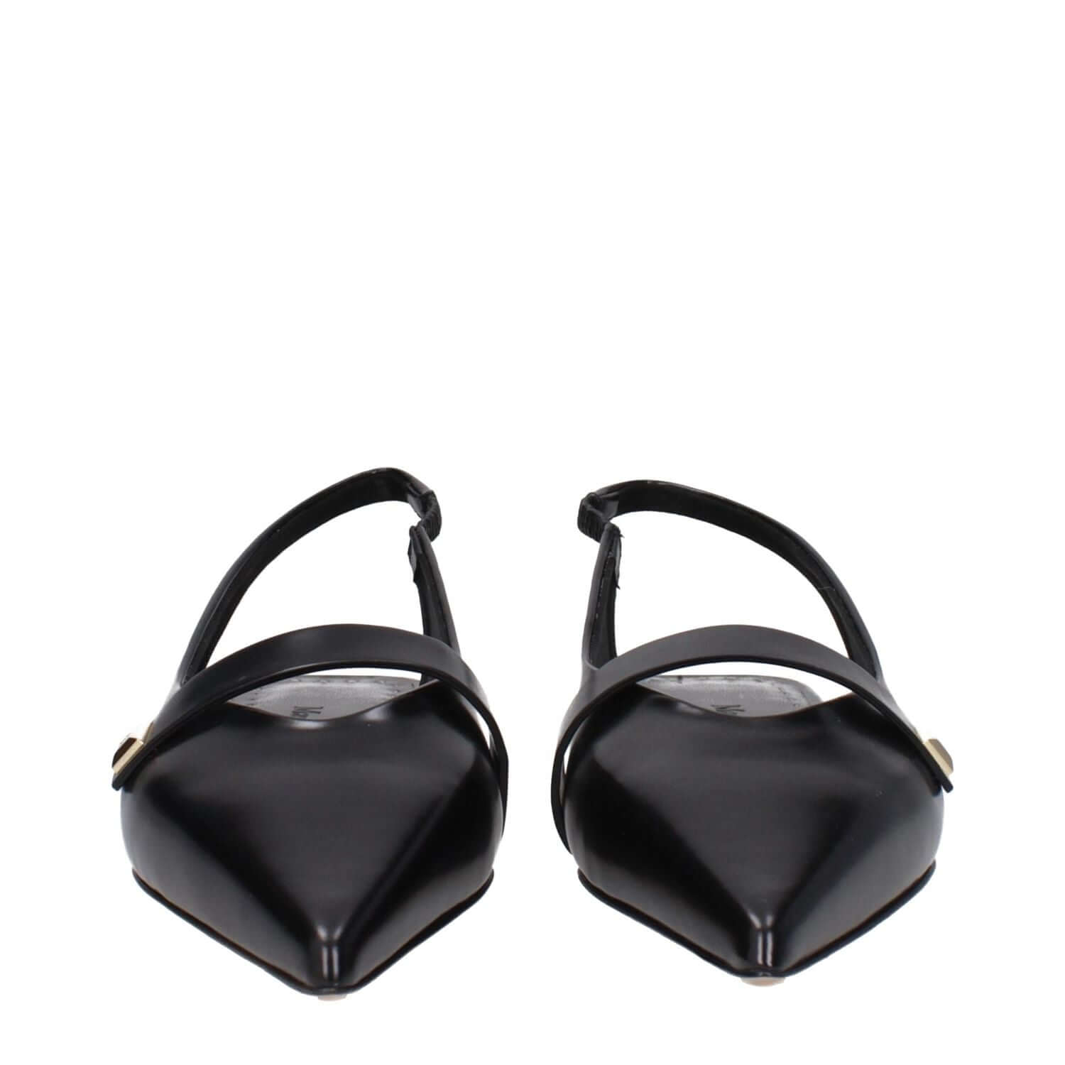 Max Mara Black Leather Ballet Flats