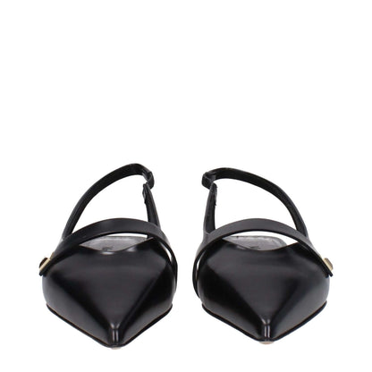 Max Mara Black Leather Ballet Flats