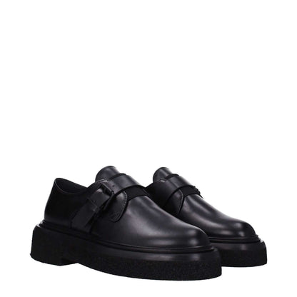 Max Mara Black Leather Oxfords And Derbies