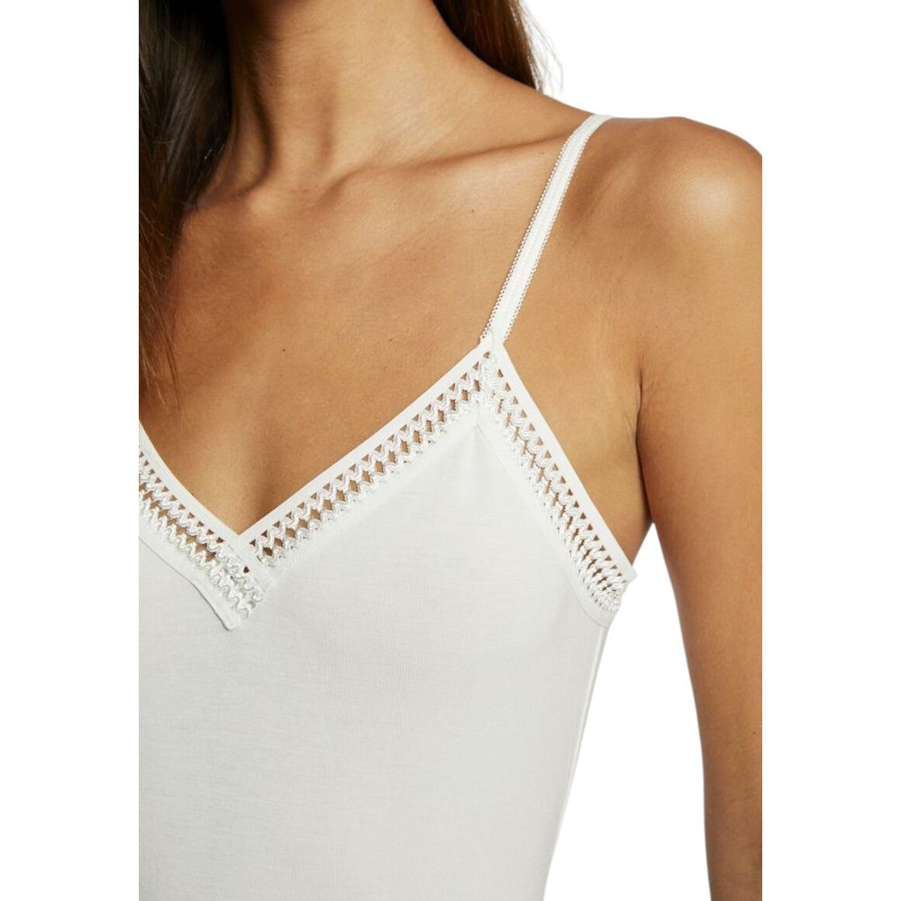 Morgan De Toi Cream Viscose Tank Tops