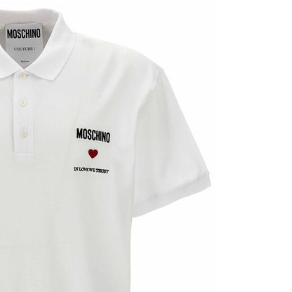 Moschino Couture White Cotton Polo Shirt