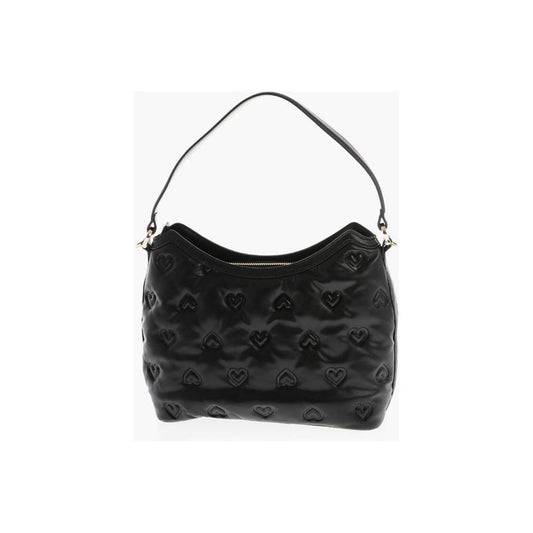 Moschino LOVE Embossed Hearts All Over Faux Leather Hobo Bag