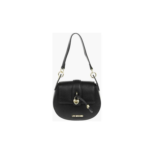Moschino LOVE Faux Leather Crossbody Bag with Heart Shaped Charm