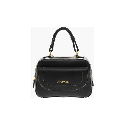Moschino LOVE Faux Leather Handbag with Visible Stitching