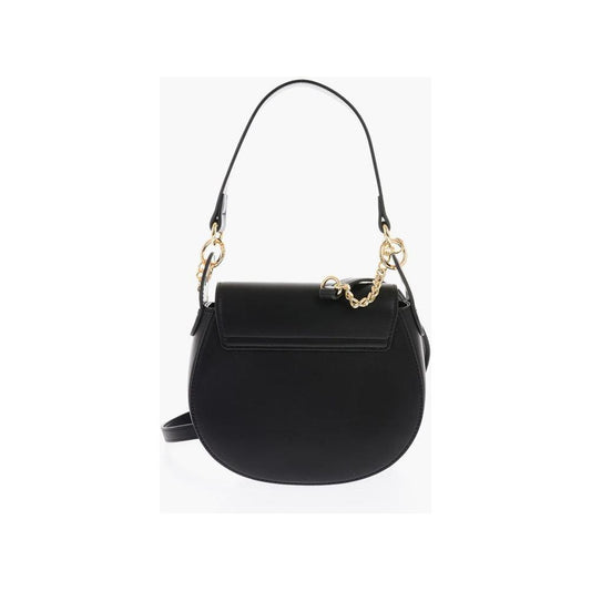 Moschino LOVE Faux Leather Mini Saddle Bag with Golden Closure Turn L