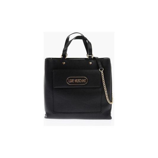Moschino LOVE Faux Leather Rectangular Bag with Maxi Patch Pocket