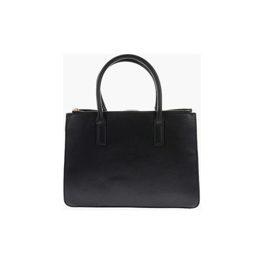 Moschino LOVE Faux Leather Tote Bag with Golden Heart Charm