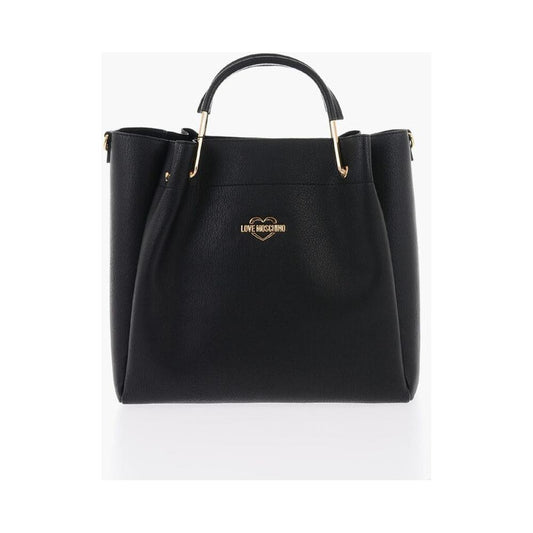 Moschino LOVE Faux Leather Tote Bag with Golden Logo