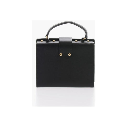 Moschino LOVE Leather Briefcase Bag with Turn Lock Closure