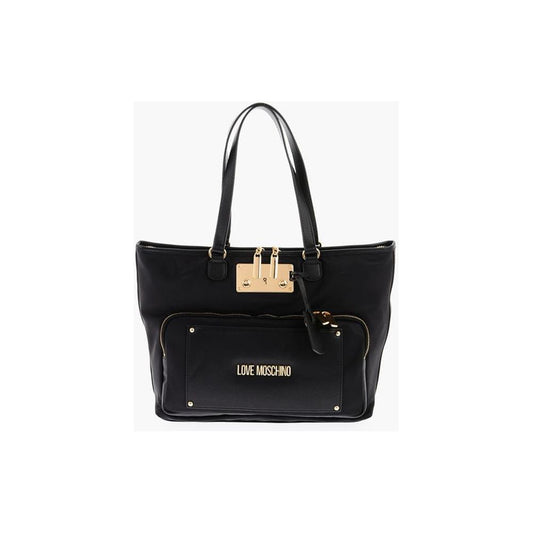 Moschino LOVE Nylon Tote Bag with Golden Details