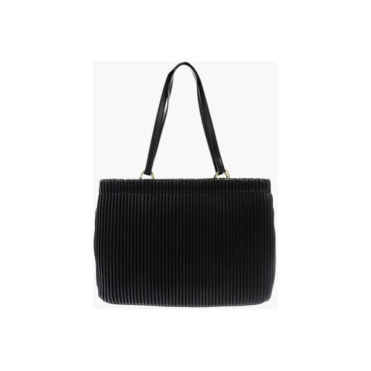 Moschino LOVE Pleated Faux Leather Tote Bag