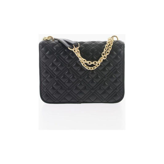 Moschino LOVE Quilted Faux Leather Bag with Chain Shoulder Strap
