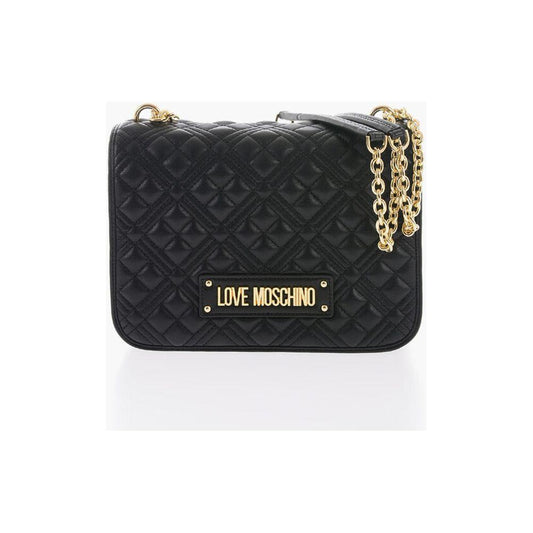 Moschino LOVE Quilted Faux Leather Bag with Chain Shoulder Strap