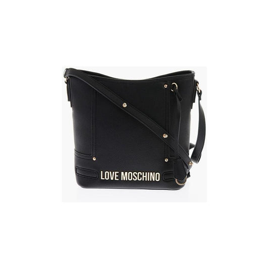Moschino LOVE Texture Faux Leather Tote Bag with Embossed Logo