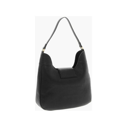 Moschino LOVE Textured Faux Leather Hobo Bag with Maxi Heart-Shaped C