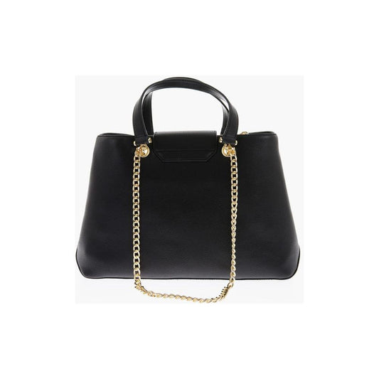 Moschino LOVE Textured Faux Leather LUCILLE Tote Bag with Double Comp