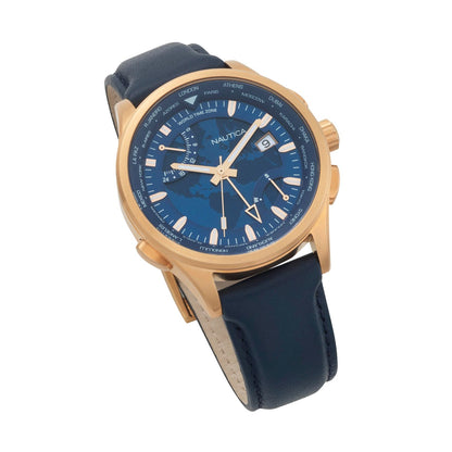 NAUTICA Mod. NAPSHG002 gent's quartz analog watch, 44mm case, water resistant 10 ATM, mineral dial, in official packaging