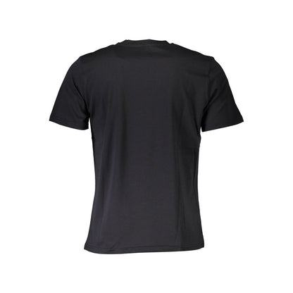 Back view of North Sails Black Cotton Men T-Shirt, short sleeves, crew neck, stylish design for casual or nautical wear.