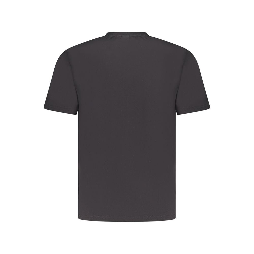 Rear view of North Sails Black Cotton Men TShirt showcasing short sleeves and classic design.