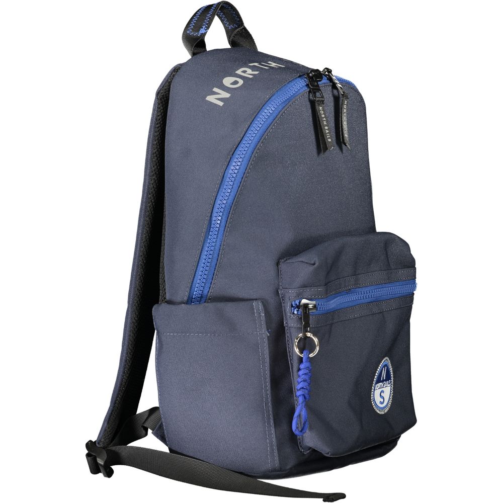 North Sails Blue Polyester Men Backpack with ample storage, adjustable straps, and laptop compartment for modern trendsetters.