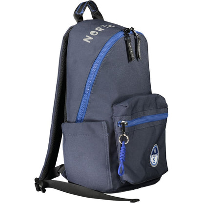 North Sails Blue Polyester Men Backpack with ample storage, adjustable straps, and laptop compartment for modern trendsetters.
