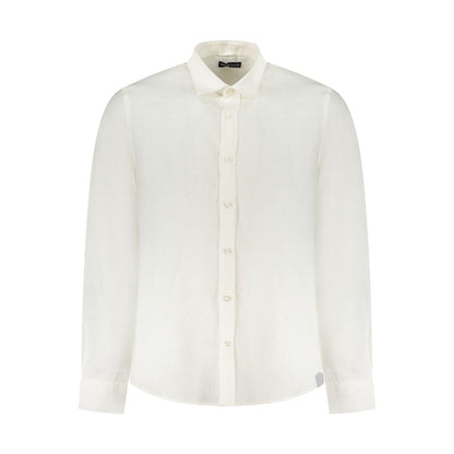 North Sails White Linen Shirt with long sleeves and Italian collar