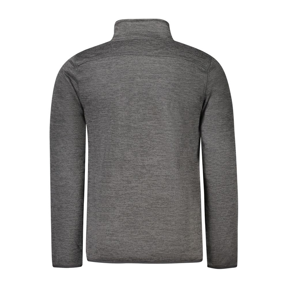 Back view of Norway 1963 Black Polyester Men Jacket showcasing long sleeves and fleece lining.