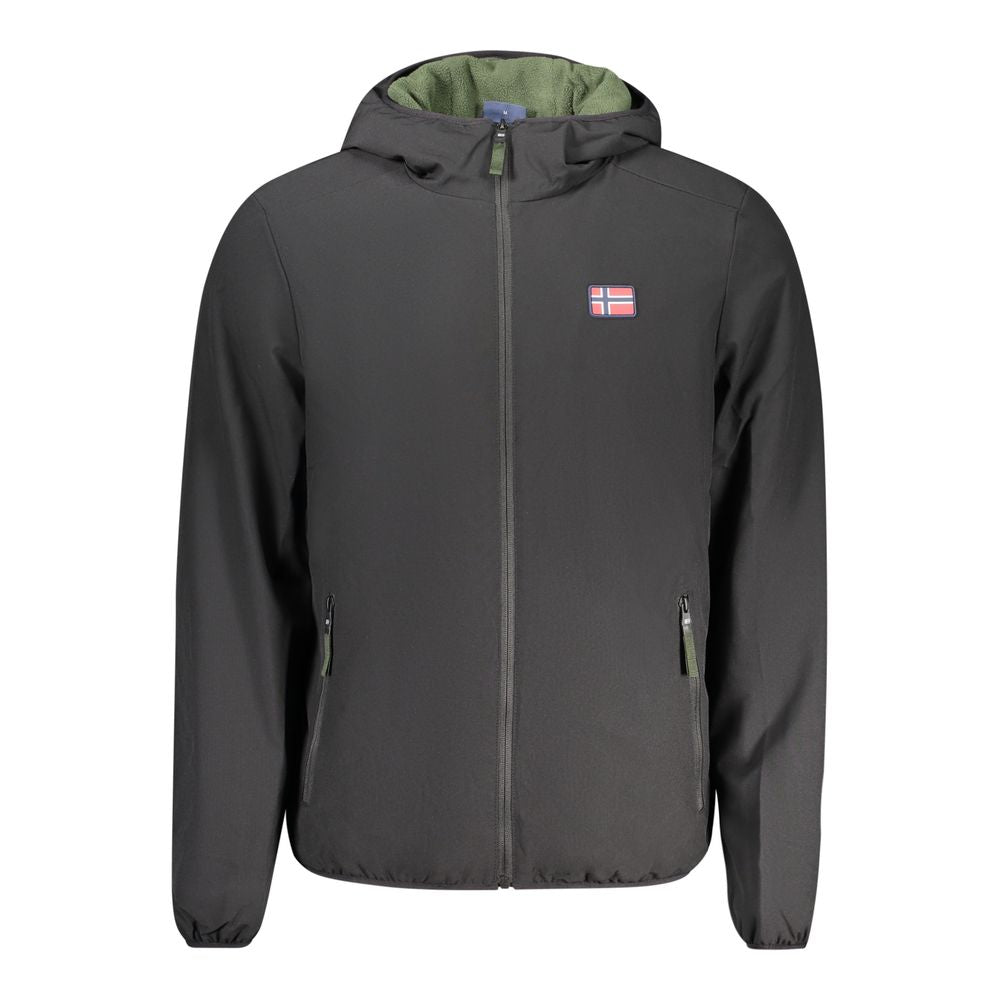 Norway 1963 Black Polyester Men's Jacket with hood and pockets