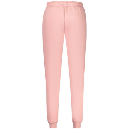 Norway 1963 Pink Cotton Pant with elastic waist and ankle cuffs, featuring fleece material, applique, and logo.