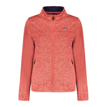 Norway 1963 Pink Polyester Women Sweater with zipper pockets and logo embroidery.