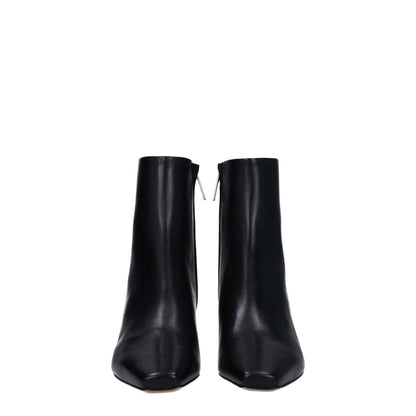 Off-White Black Leather Ankle Boots