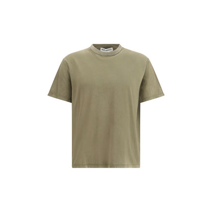 Our Legacy Green Cotton T-Shirt with ribbed crew neck, vintage design, and regular fit, perfect for a casual yet timeless style.