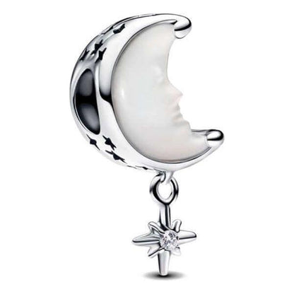 PANDORA CHARMS Mod. MOON & NORTH STAR DESIGNER FASHION JEWELLERY