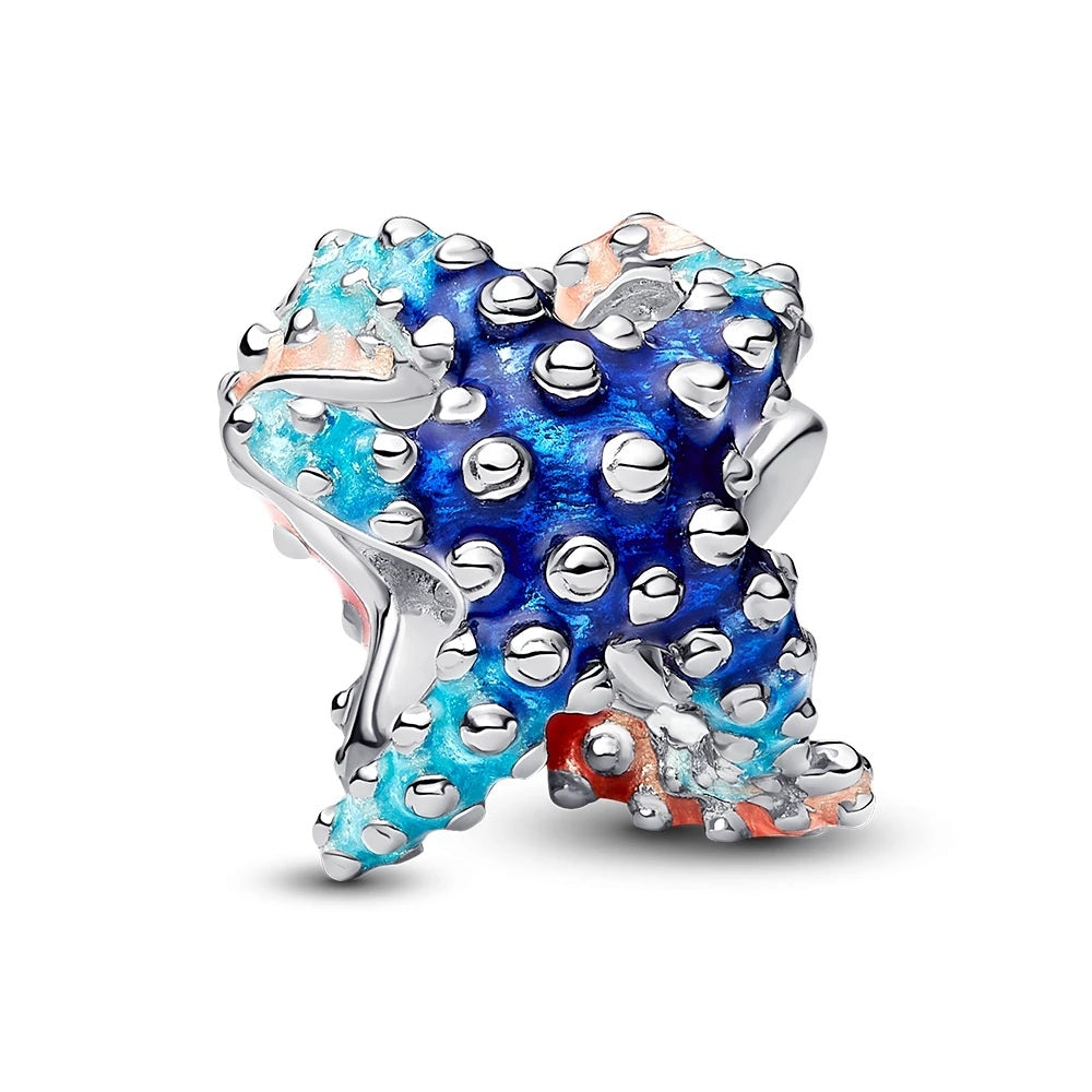 PANDORA Mod. 793817C01 colorful starfish charm with sea-inspired design and vibrant blue and silver tones.