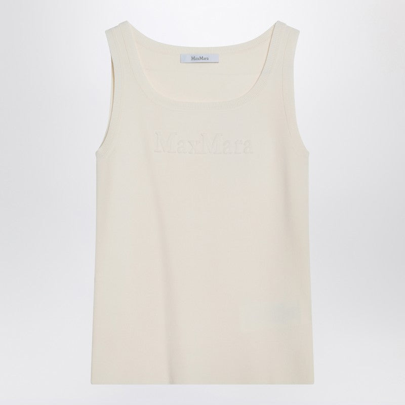 Max Mara Ivory top in crêpe viscose