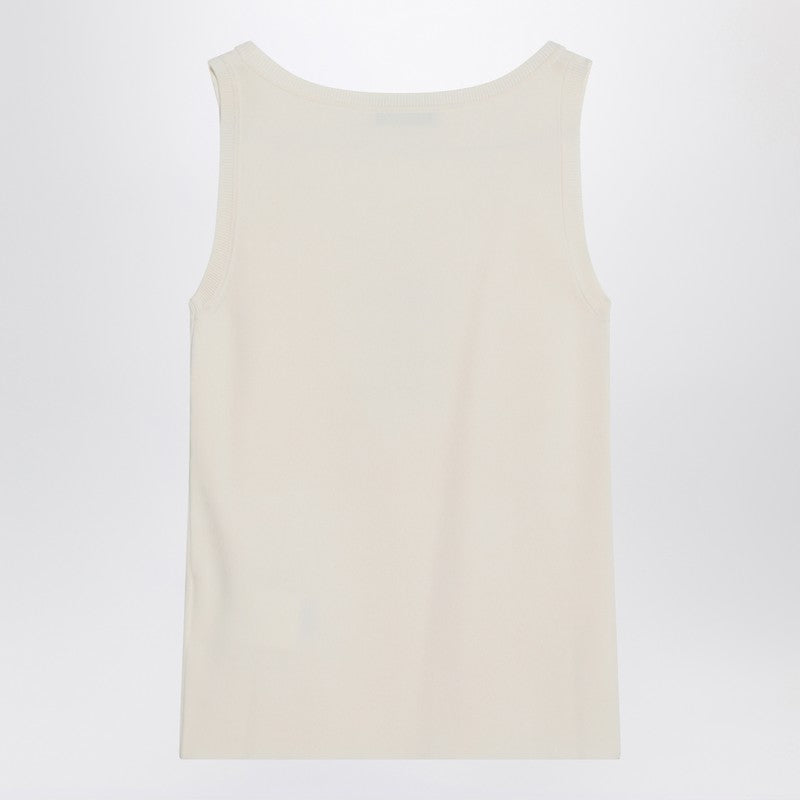 Max Mara Ivory top in crêpe viscose