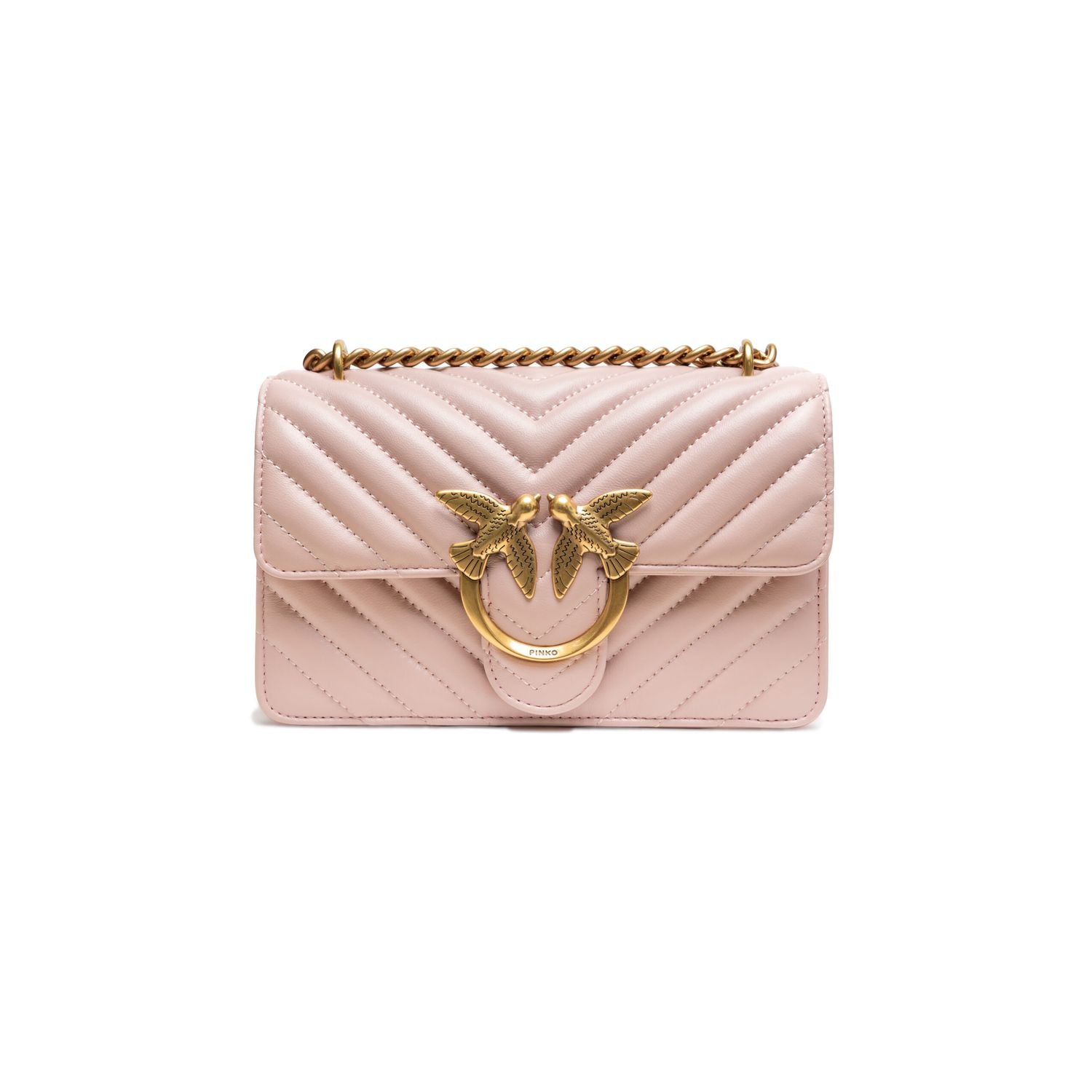 PINKO Powder Pink Love One Mini Shoulder Bag