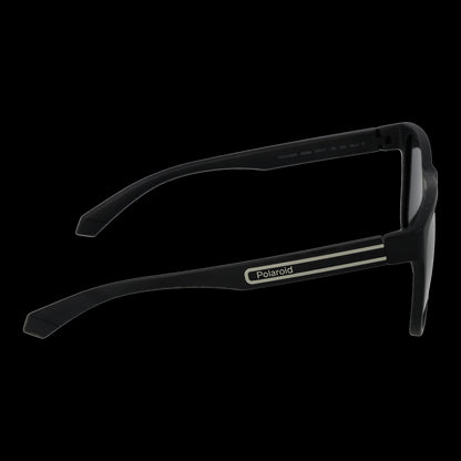 Side view of POLAROID MOD. PLD 2155_S 57003M9 sunglasses for gents, showcasing sleek black frame and Polaroid branding.