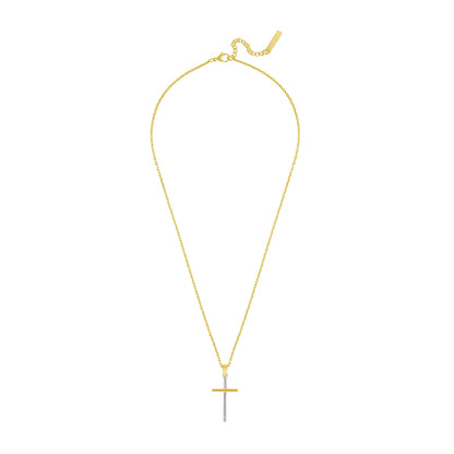 Elegant necklace featuring cross pendant - POLICE JEWELS JEWELRY Mod. PEAGN0010903. Gold chain with adjustable clasp.