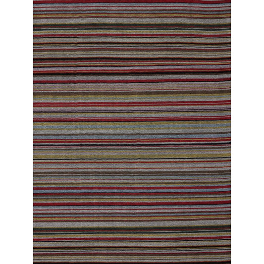 Paul Smith Signature Stripe wool and silk scarf with dark red and multicolor stripes, featuring a frayed edge and wraparound style.