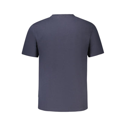 Back view of Pepe Jeans Blue Organic Cotton Men T-Shirt with short sleeves and crew neck