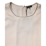 Peserico Beige Viscose Pleated Sleeveless Long Maxi Dress