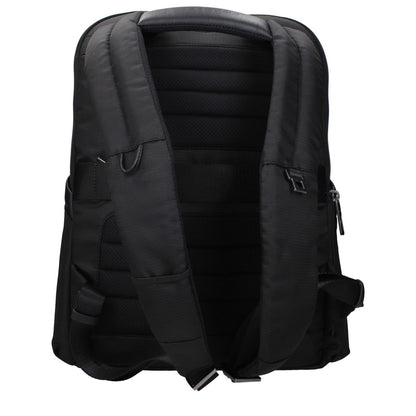 Piquadro Black Nylon Backpack with adjustable straps, back logo, and iPad/PC case. MPN: CA6220W120N, Code: F84161.