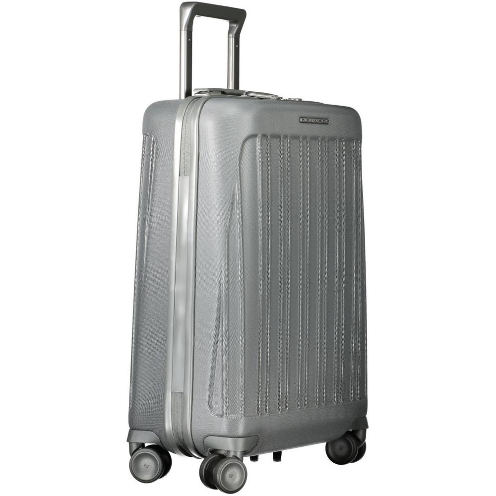 Front view with bag zipped and handles upright.