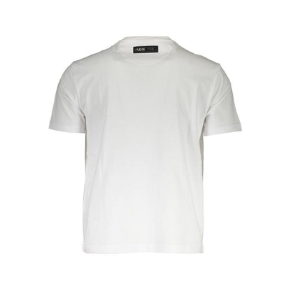 Plein Sport White Cotton Mens TShirt with bold print and logo, short sleeve, crafted for style and confidence, made in JO. Color: White.