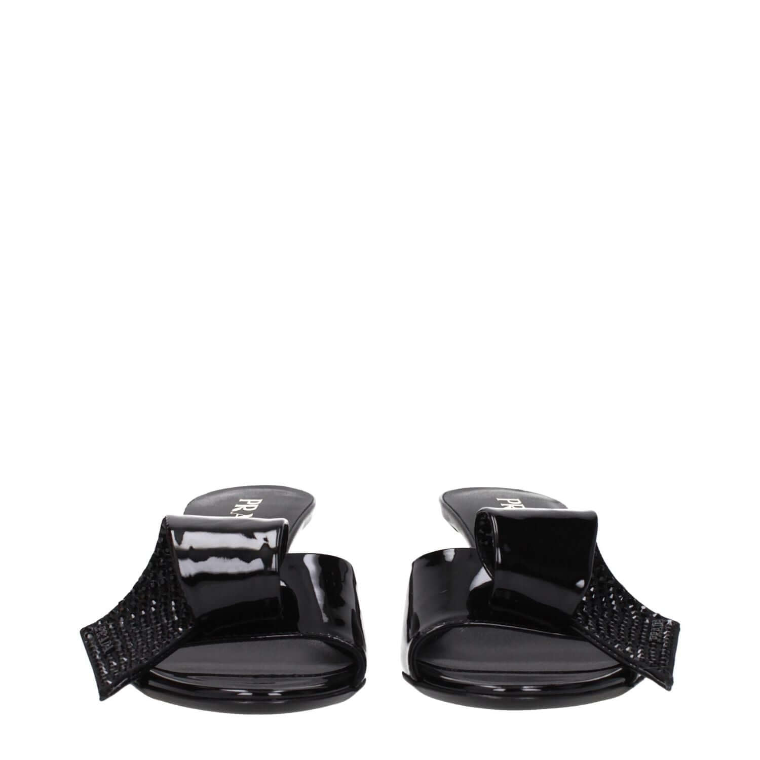Prada Black Leather Sandals