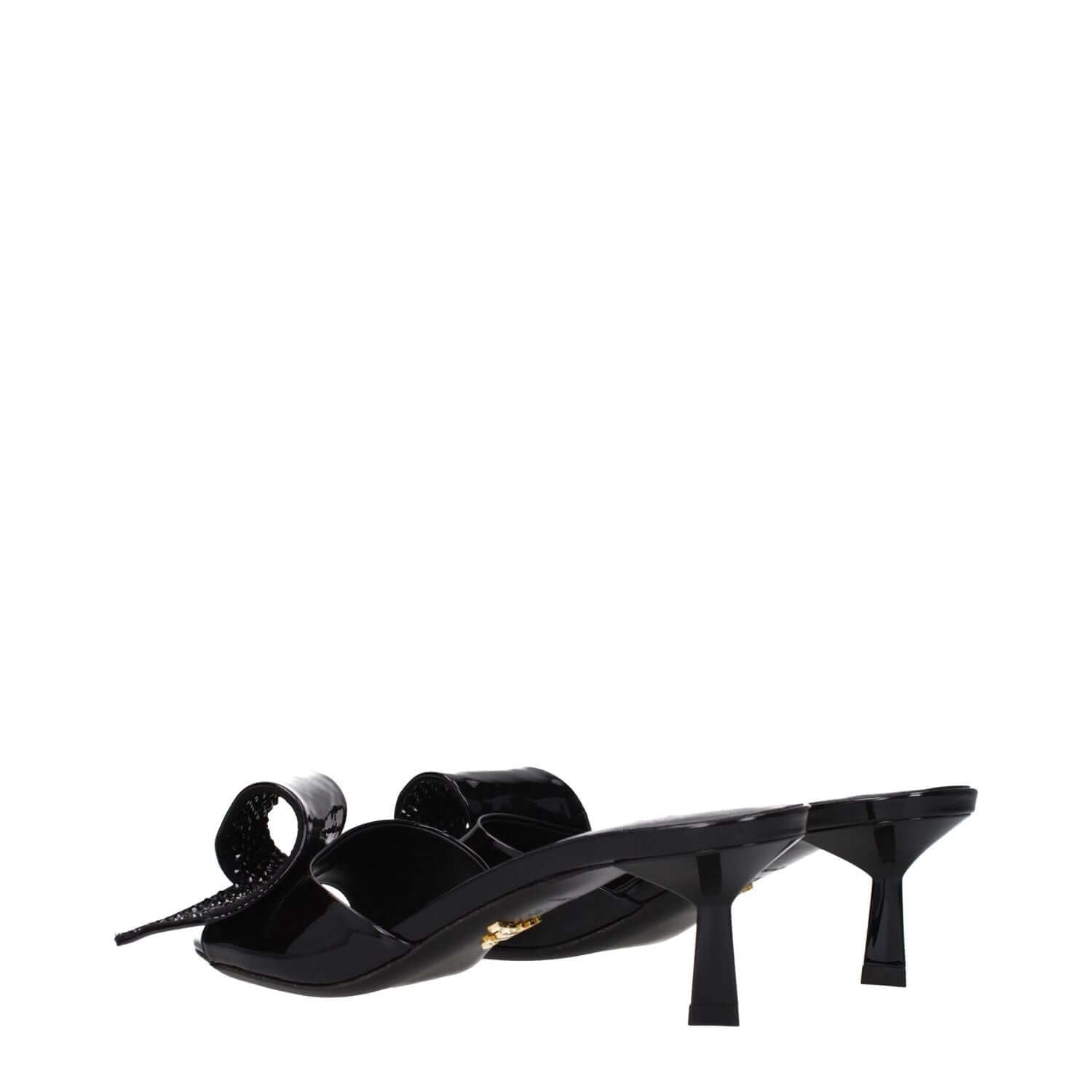 Prada Black Leather Sandals